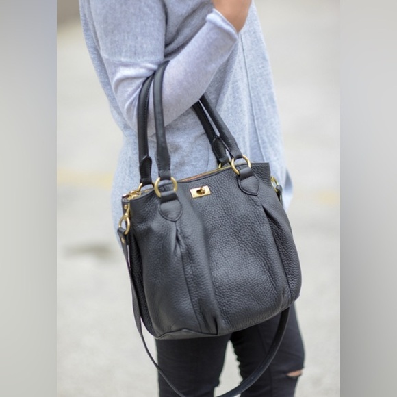 J. Crew Black Leather Satchel - Picture 1 of 15